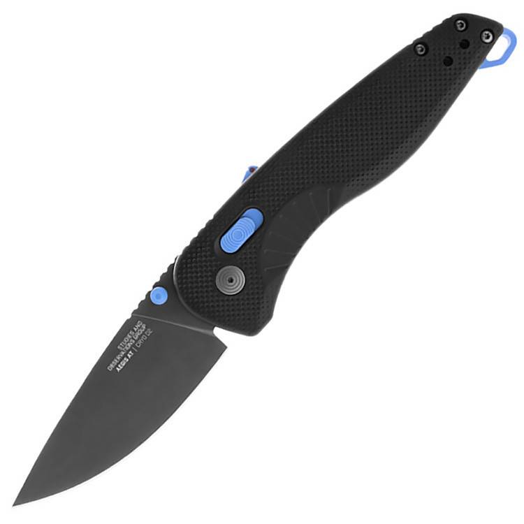 SOG Aegis Mk3 TiNi D2, Black/Cian GRN
