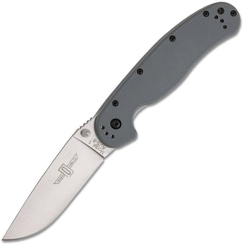 Складной повседневный нож Ontario RAT I Gray, AUS-8 Satin Blade
