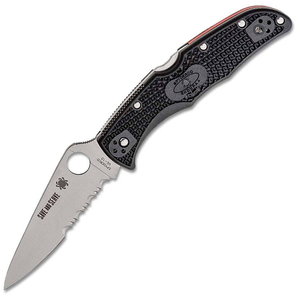 Spyderco Endura 4 PS Thin Red Line Black FRN