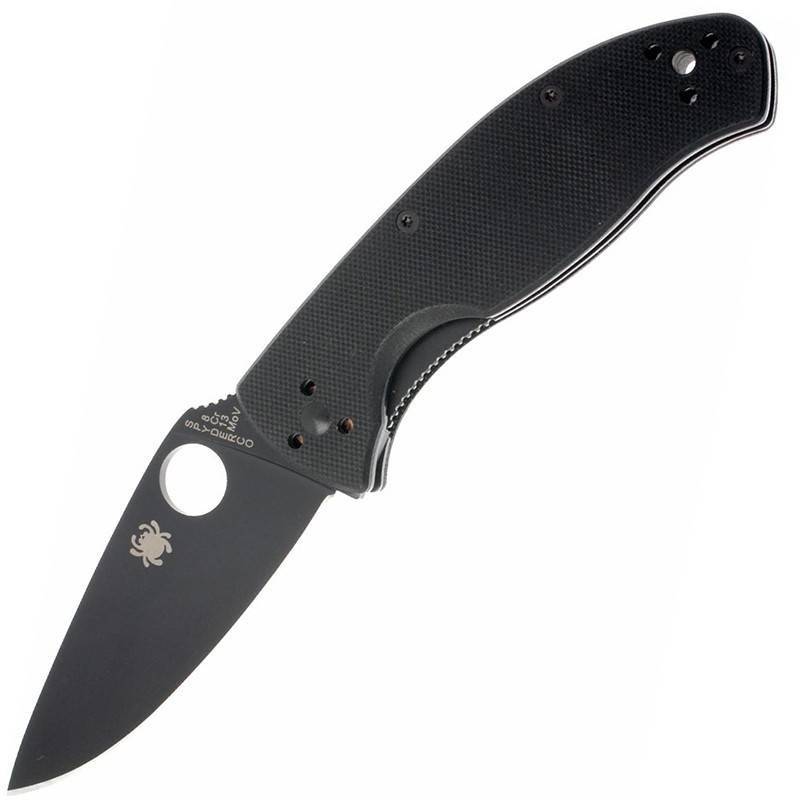 Spyderco Tenacious G-10 Black / Black Plain Blade