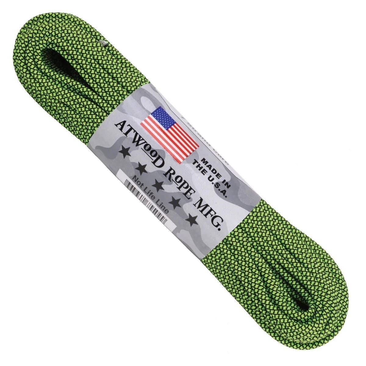 Paracord 550 Diamond Black and Neon Green