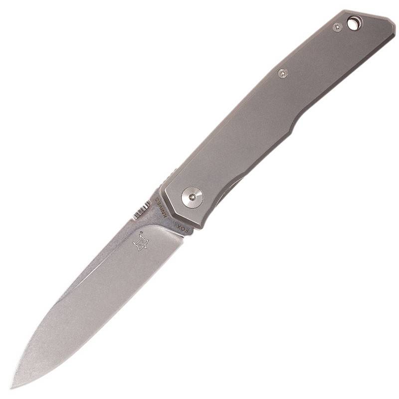 Fox Knives Design by Bob Terzuola Gray Beadblasted Titanium Handle