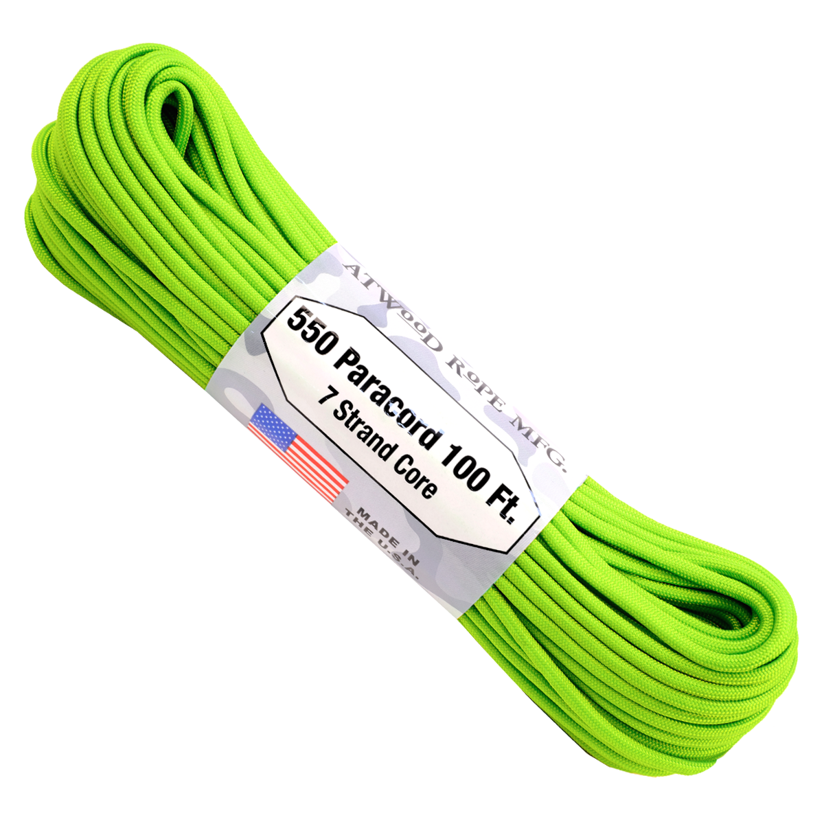 Paracord Atwood Rope MFG 550 Lime Green Paracord Lime Green