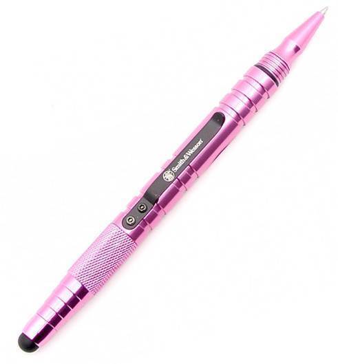 Smith & Wesson Black Tactical Pen and Stylus Pink