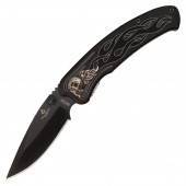 Полуавтоматический нож United Cutlery Tailwind Nova Skull Black Straight Edge Folder