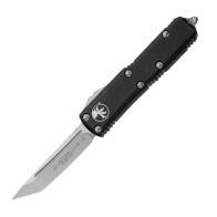 Автоматический фронтальный выкидной нож Microtech UTX-85 T/E Black Aluminum, Stonewash, CTS-204P
