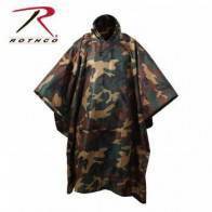 Пончо дождевик Rothco G.I. Type Military Rip-Stop Poncho Woodland Camo