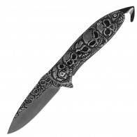 Полуавтоматический EDC нож United Cutlery Black Legion Army Skull Stonewash Pocket Knife