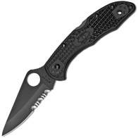 Складной тактический нож Spyderco Delica 4 FRN Handle Black Blade Part Serrated