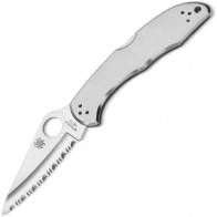 Складной тактический нож Spyderco Delica 4 Stainless Steel Handle, Full Serrated