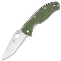 Складной нож Spyderco Tenacious Satin Part Serrated Blade Green G10