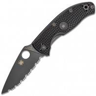 Складной тактический нож Spyderco Tenacious Lightweight Black Blade Full Serrated