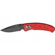 Полуавтоматический EDC нож United Cutlery Tailwind Nova Skull Red Straight Serrated Edge Folder