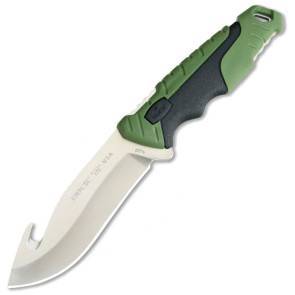Разделочный шкуросъёмный нож Buck Pursuit Large Guthook Green