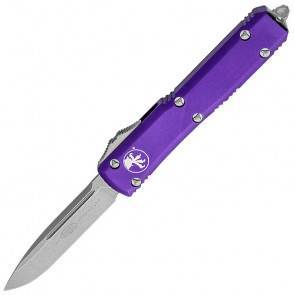 Автоматический фронтальный выкидной нож Microtech Ultratech S/E Purple Aluminium, Stonewash, Bohler M390