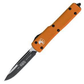 Автоматический фронтальный выкидной нож Microtech UTX-70 S/E DLC/Satin Orange Aluminum