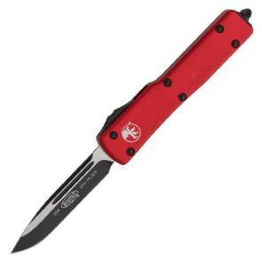 Автоматический фронтальный выкидной нож Microtech UTX-70 S/E DLC/Satin Red Aluminum