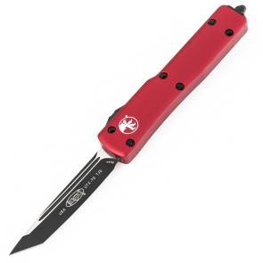 Автоматический фронтальный выкидной нож Microtech UTX-70 T/E DLC Red Aluminium
