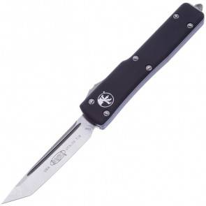 Автоматический фронтальный выкидной нож Microtech UTX-70 T/E Black Aluminum, Satin, CTS-204P