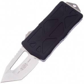 Автоматический фронтальный выкидной нож-зажим для купюр Microtech Exocet T/E Black Aluminum, Stonewash, Bohler M390