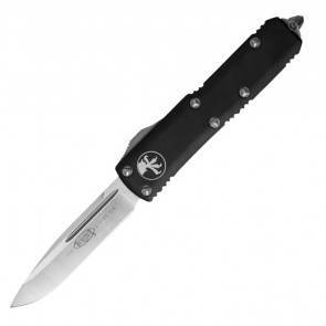 Автоматический фронтальный выкидной нож Microtech UTX-85 S/E Black Aluminum, Satin, CTS-204P
