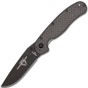 Складной повседневный нож Ontario RAT II D2, Carbon fiber, Black Blade