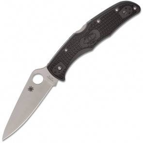 Складной тактический нож Spyderco Endura 4, Flat Ground, VG10 Satin Plain Blade, Black FRN Handle