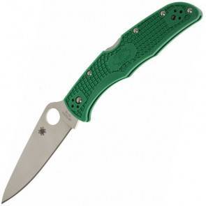 Складной EDC нож Spyderco Endura 4, Flat Ground, VG10 Satin Plain Blade, Green FRN Handles
