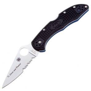 Складной нож Spyderco Delica 4 PS Thin Blue Line Black FRN
