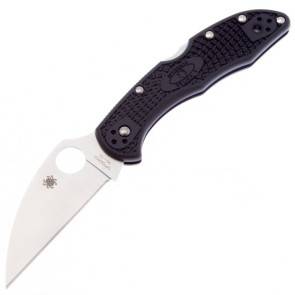 Складной тактический нож Spyderco Delica 4 Wharncliffe, VG10 Satin Plain Blade, Black FRN Handle