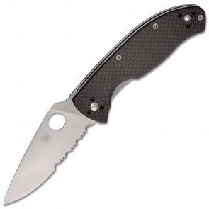 Складной карманный нож Spyderco Tenacious, Carbon Fiber Handle, Part Serrated