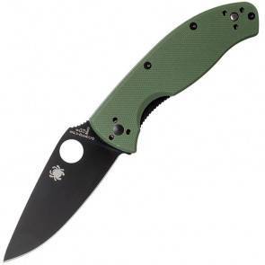 Складной карманный нож Spyderco Tenacious, Green G10 Handle, Black Blade, Plain