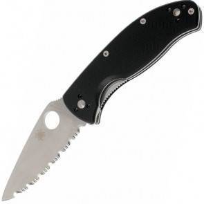 Складной тактический нож Spyderco Tenacious, Black G10 Handle, Full Serrated