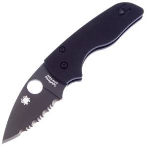 Складной нож Spyderco Native Lil', Black G-10 Handle, CPM-S30V, Black Blade, Full Serrated