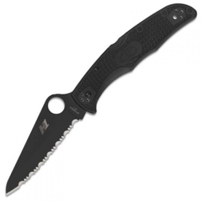 Складной нож Spyderco Pacific Salt 2 Black Serrated Blade H1 Black FRN