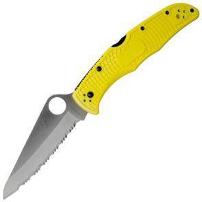 Складной нож Spyderco Pacific Salt 2 Serrated Blade H1 Yellow FRN