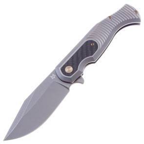 Складной EDC нож Fox Knives East Wood Tiger Gray Ti/Carbon Fiber