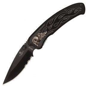 Полуавтоматический нож United Cutlery Tailwind Nova Skull Black Serrated Edge Folder