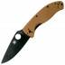Spyderco Tenacious, Brown G10 Handle, Black Blade, Plain C122GPBBN