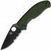 Spyderco Tenacious, Green G10 Handle, Black Blade, Part Serrated C122GPSBGR